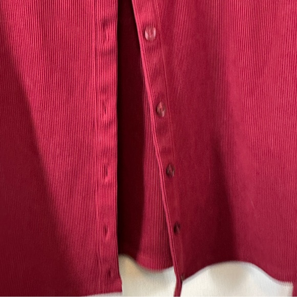 Madden Girl Ribbed Cardigan Burgundy Red Bulldog Embroidery Button Front Size M - Picture 7 of 8